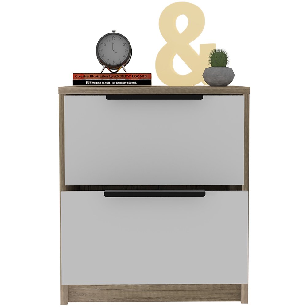 19" Wood Two Drawer Nightstand