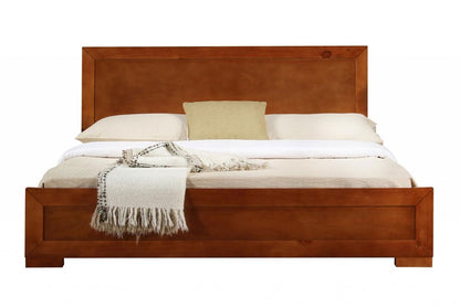 Two Piece Dark Red Solid and Manufactured Wood Bedroom Set