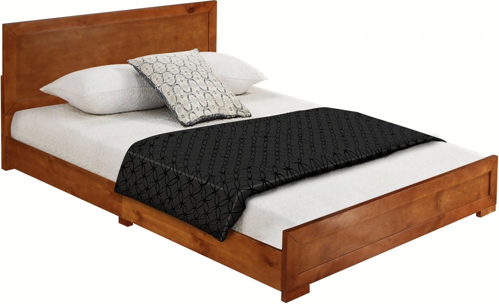 Two Piece Dark Red Solid and Manufactured Wood Bedroom Set