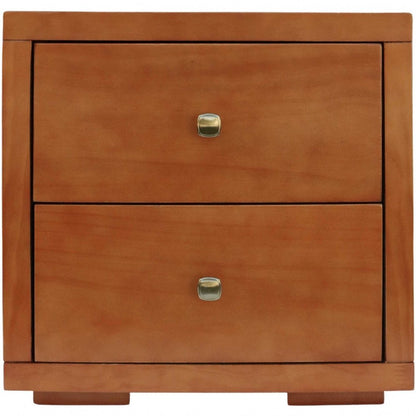 Two Piece Dark Red Solid and Manufactured Wood Bedroom Set