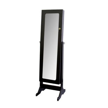 57" Brown Wood Freestanding Framed Cheval Mirror