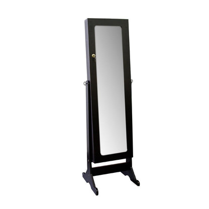57" Brown Wood Freestanding Framed Cheval Mirror