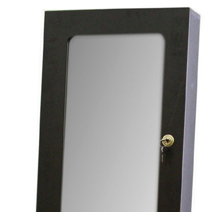 57" Brown Wood Freestanding Framed Cheval Mirror