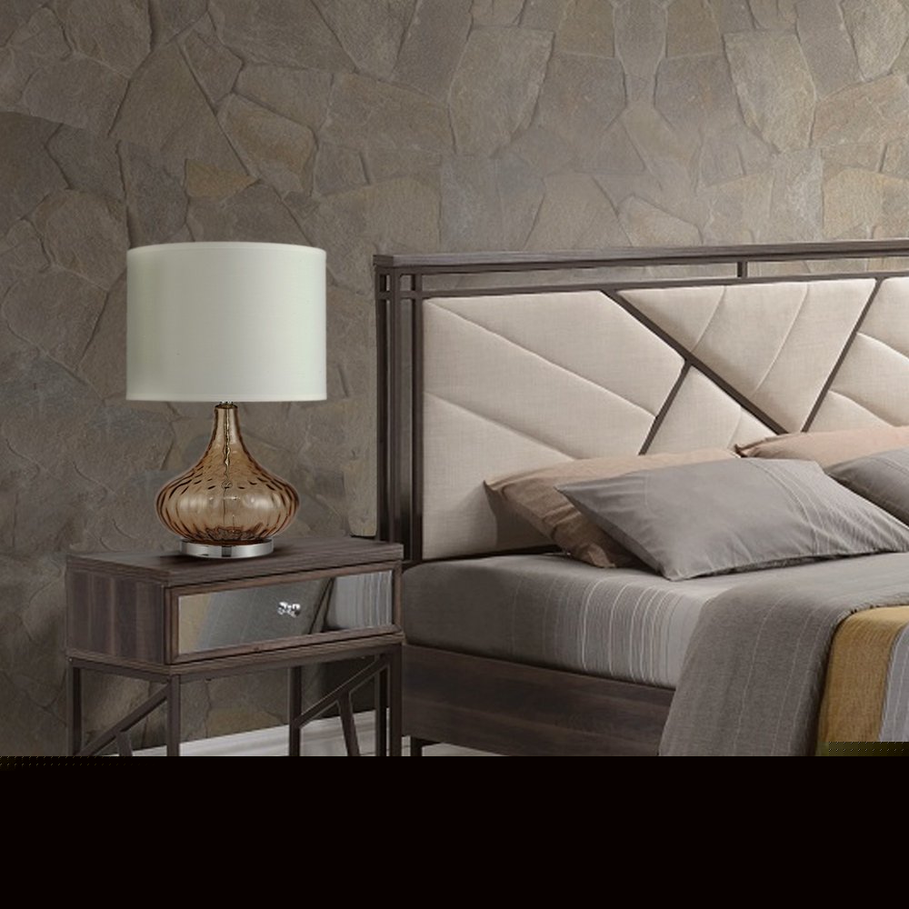 Brown Textured Glass Table Lamp