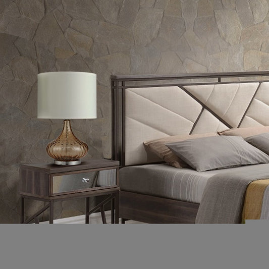 Brown Textured Glass Table Lamp