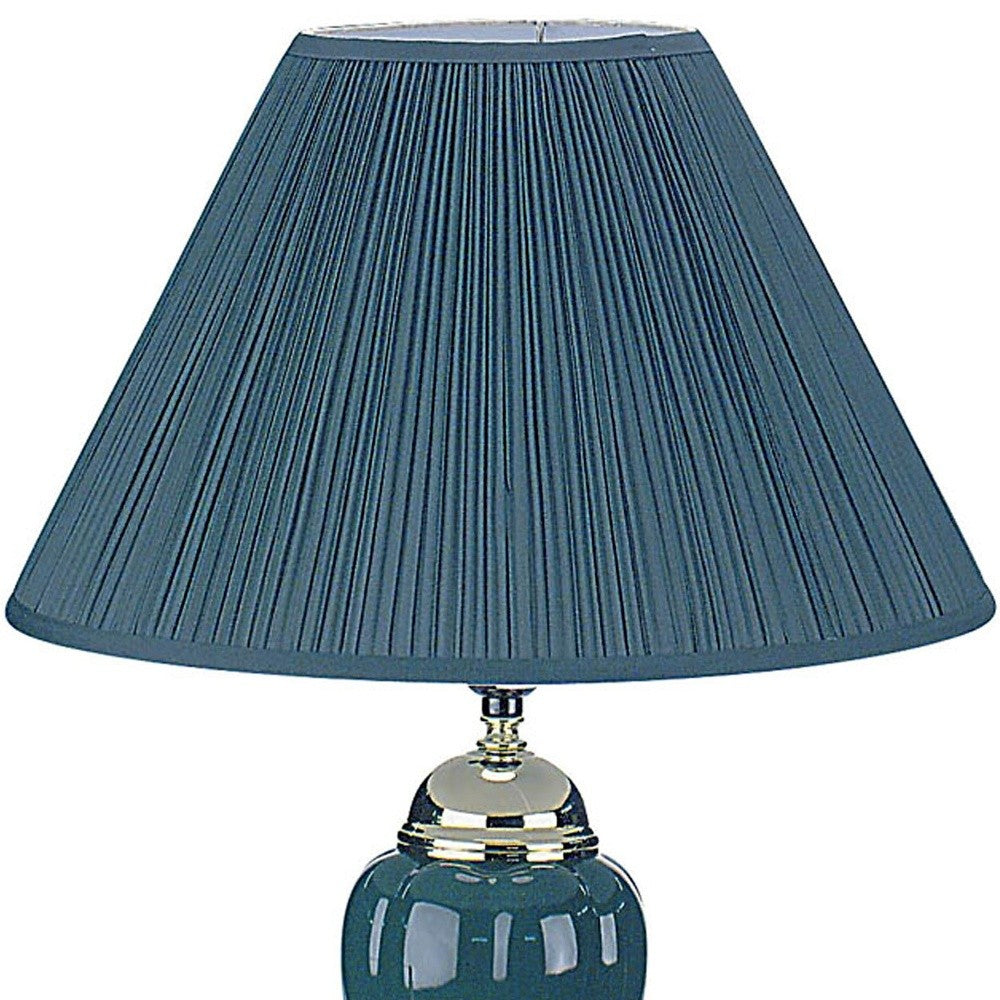 27" Ivory and Gold Ceramic Urn Table Lamp With Off White Empire Shade