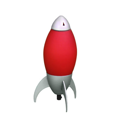11" Yellow And Silver Acrylic And Metal Rocket Shaped Bedside Lamp