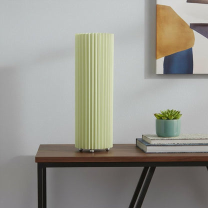 17" Off-White Metal Bedside Table Lamp With Off-White Shade