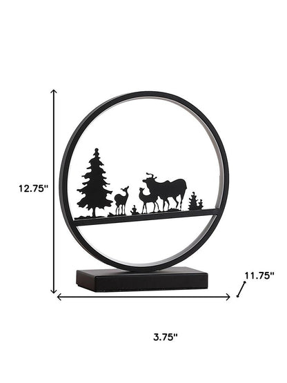 13" Black Bedside Led Table Lamp