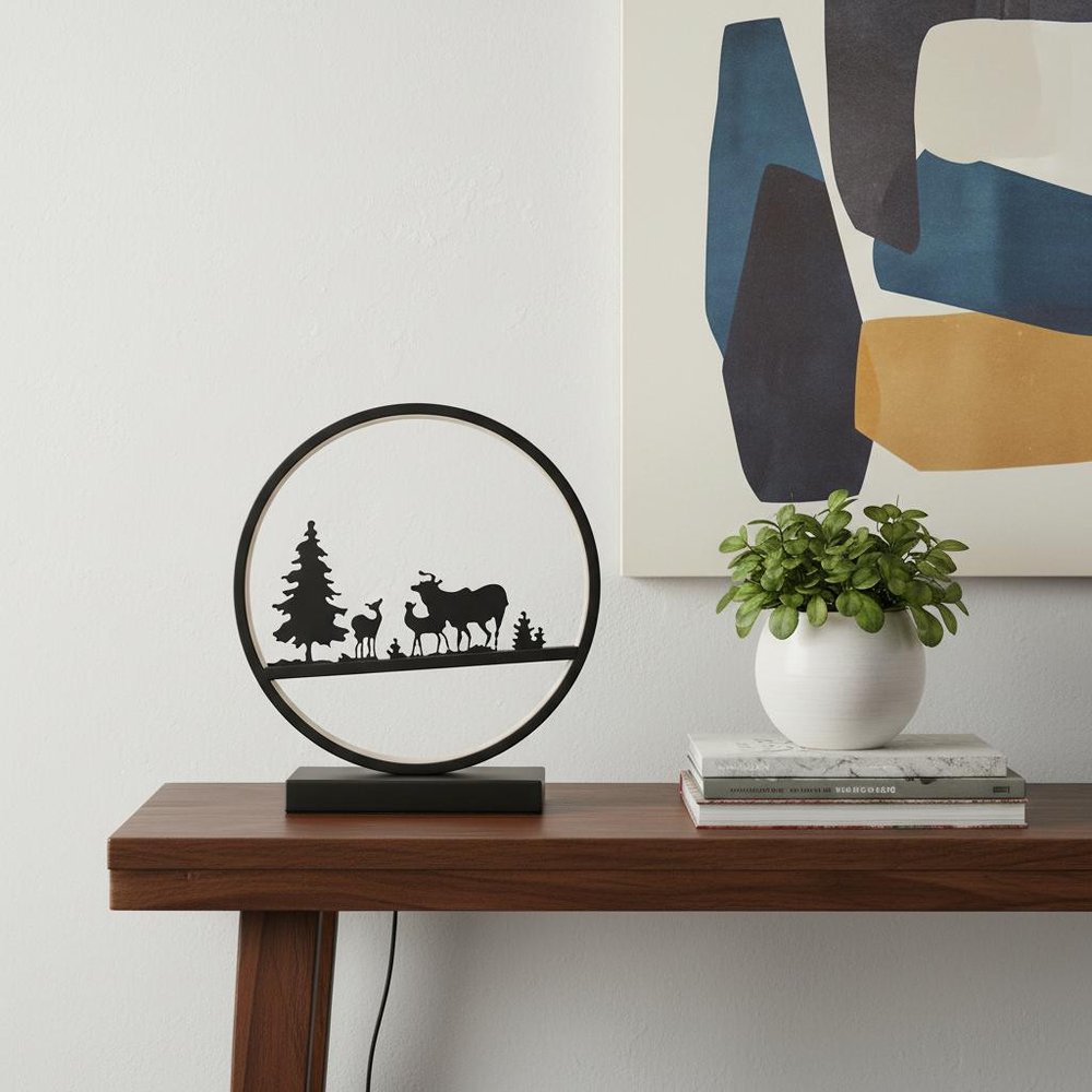 13" Black Bedside Led Table Lamp