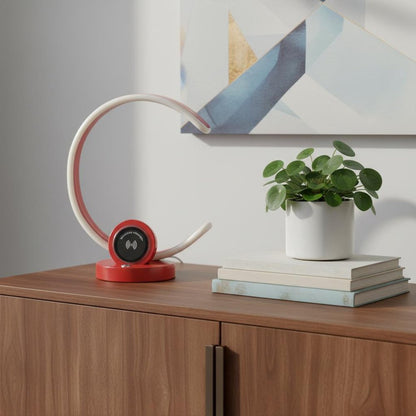 13" Red Contempo C Shape LED  with USB Desk or Table Lamp