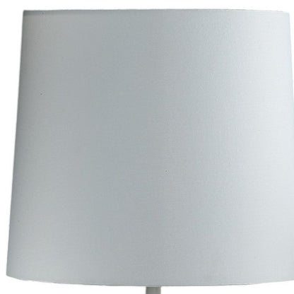 17" White Pineapple Table Lamp With White Empire Shade