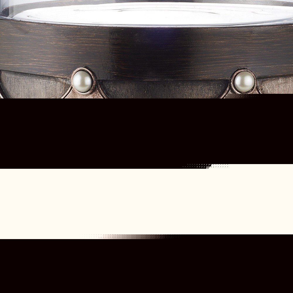 22" Bronze and Silver with Pearls Tabletop Hurricane Candle Holder