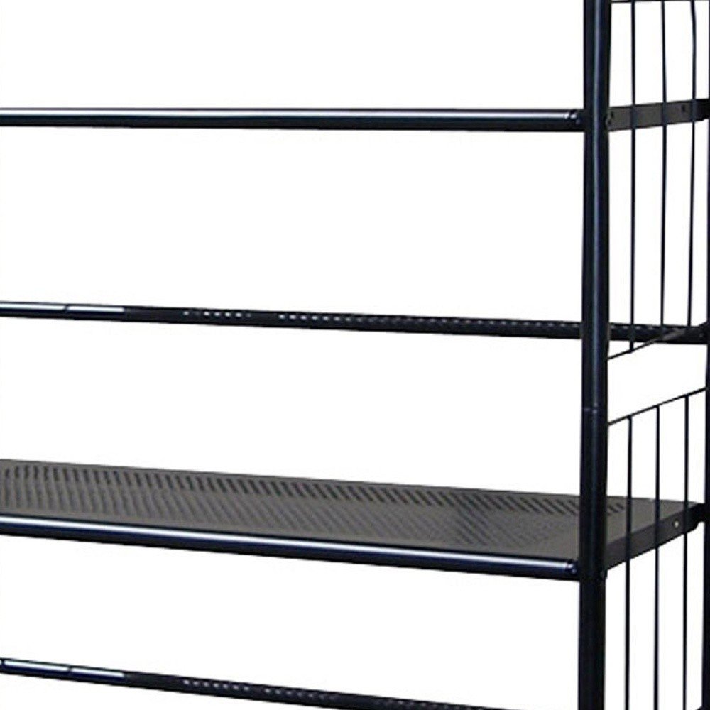 49" Black Metal Four Tier Bookcase