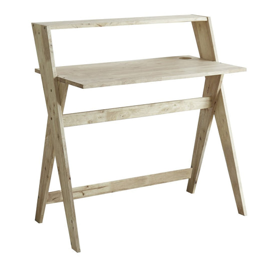 37" Natural Wood Writing Desk