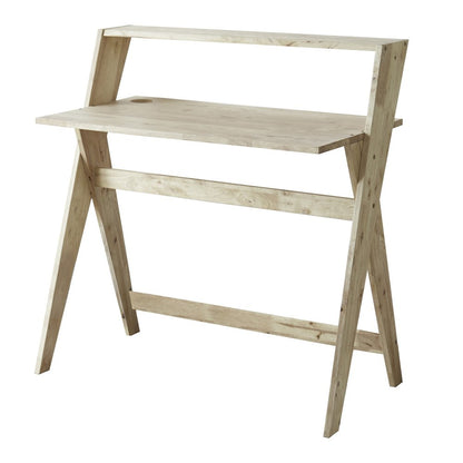 37" Natural Wood Writing Desk