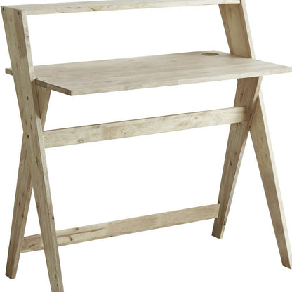 37" Natural Wood Writing Desk
