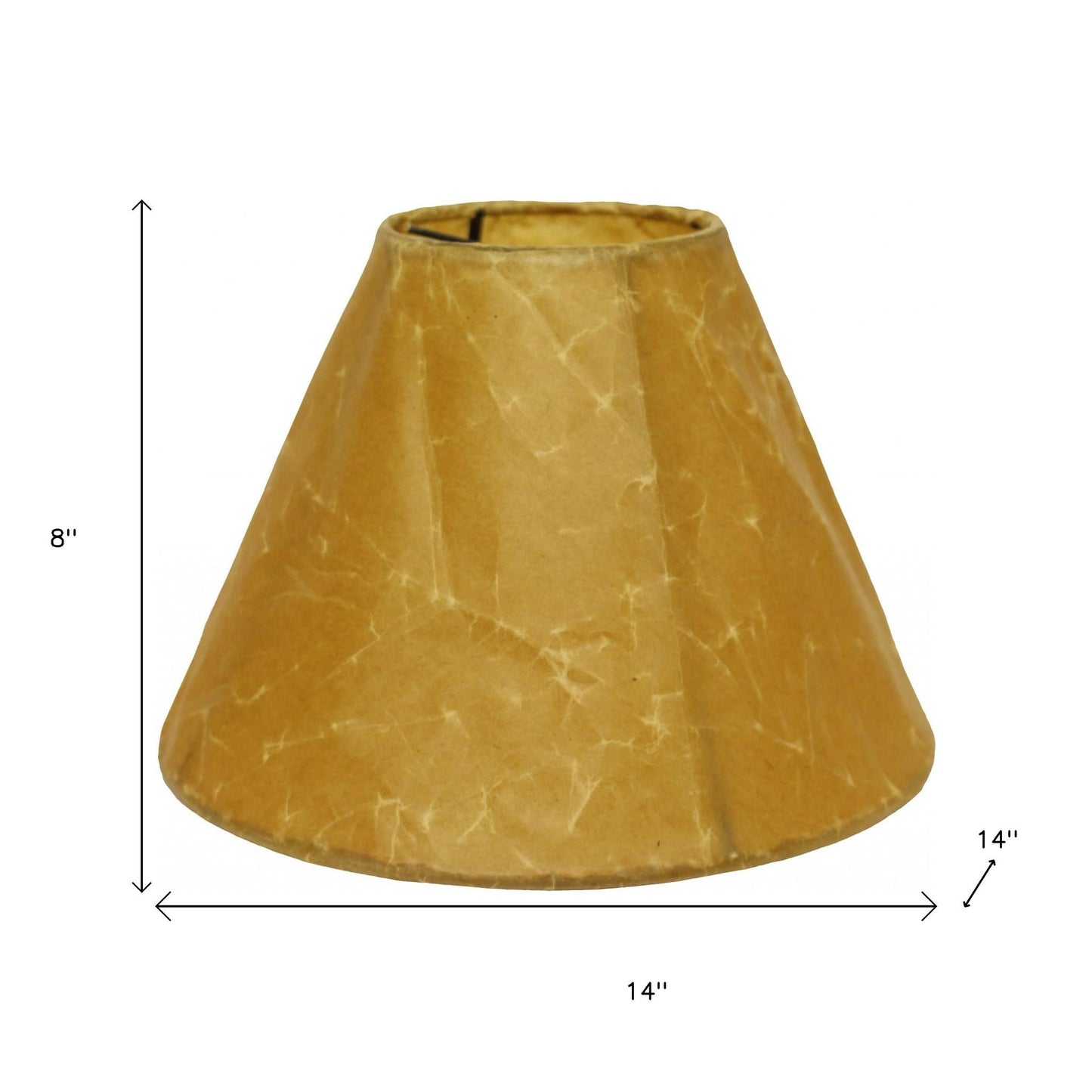 14" Brown Slanted Empire Crinkle Oil Paper Lampshade