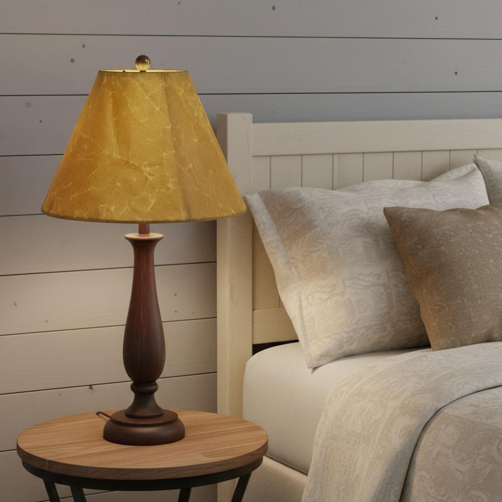 Brown Crinkle Oil Paper Empire Lamp Shade