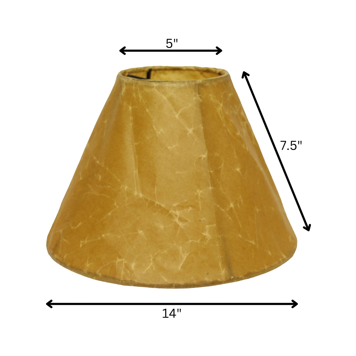 14" Brown Slanted Empire Crinkle Oil Paper Lampshade