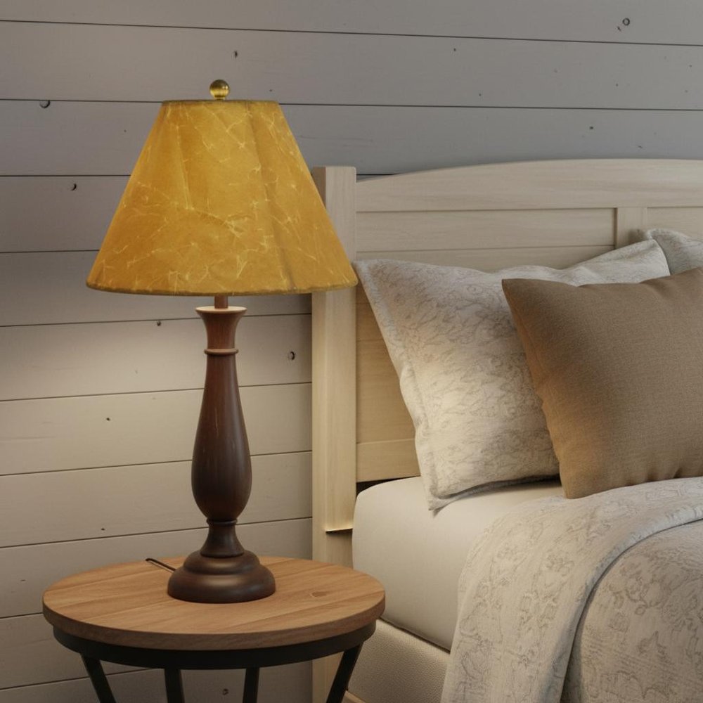 Brown Crinkle Oil Paper Empire Lamp Shade