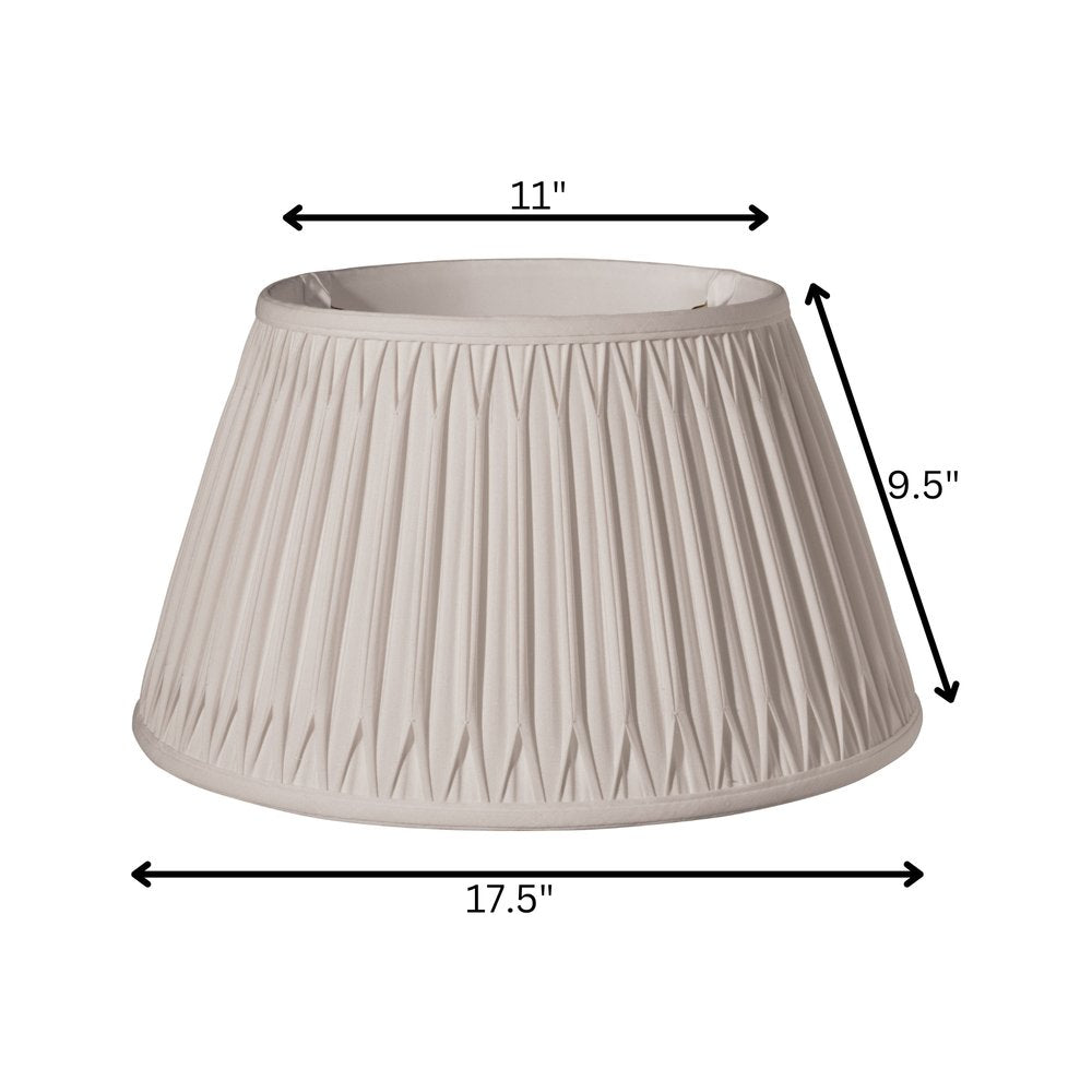 Cream Shantung Silk Pleated Drum Lamp Shade