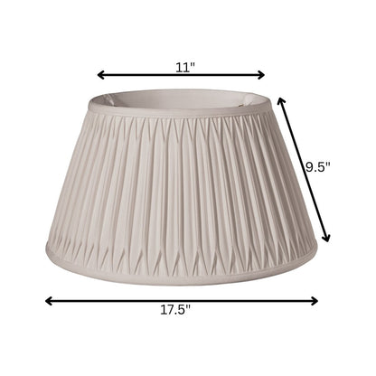 Cream Shantung Silk Pleated Drum Lamp Shade