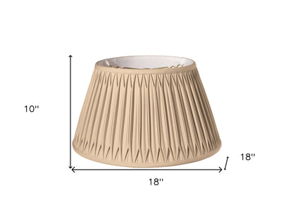 18" Vintage Gold Shallow Drum Smocked Shantung Lampshade