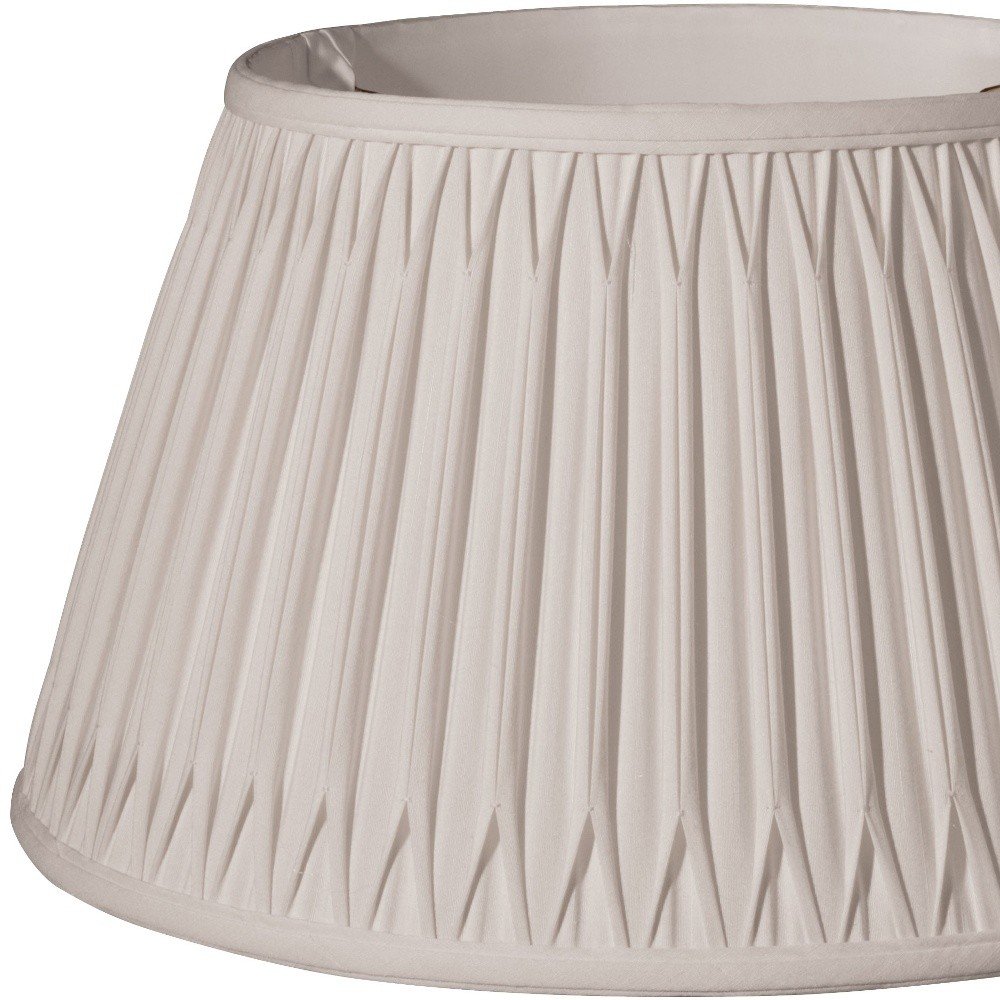 Cream Shantung Silk Pleated Drum Lamp Shade