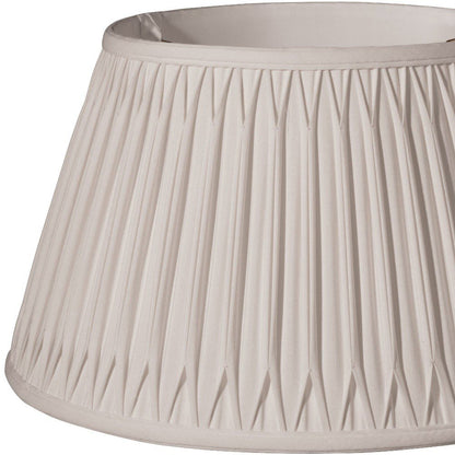 Cream Shantung Silk Pleated Drum Lamp Shade