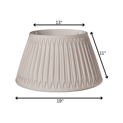 Cream Shantung Silk Pleated Drum Lamp Shade