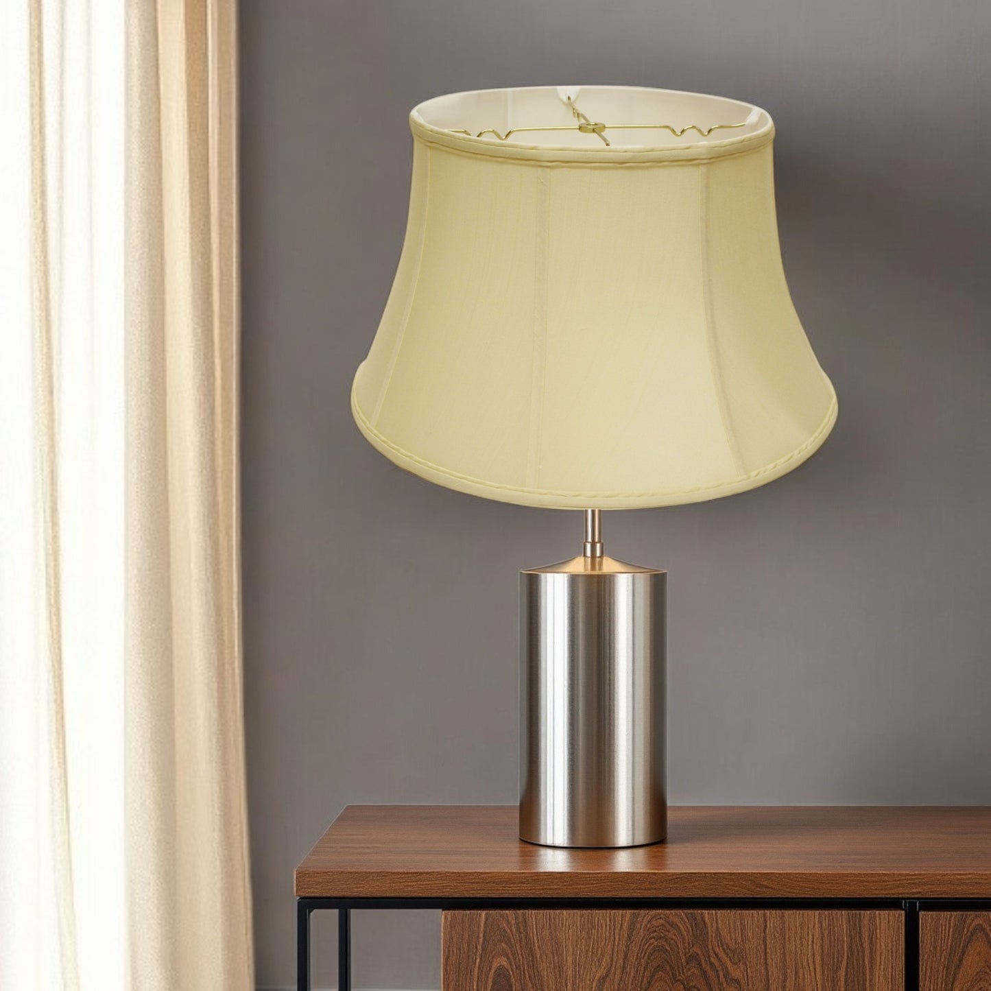 19" Antique White Drum Monay Shantung Lampshade