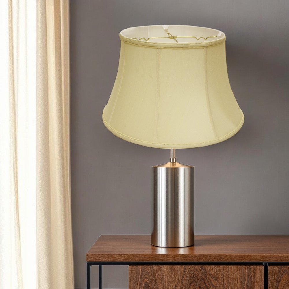 Antiqued White Monay Shantung Silk Drum Lamp Shade