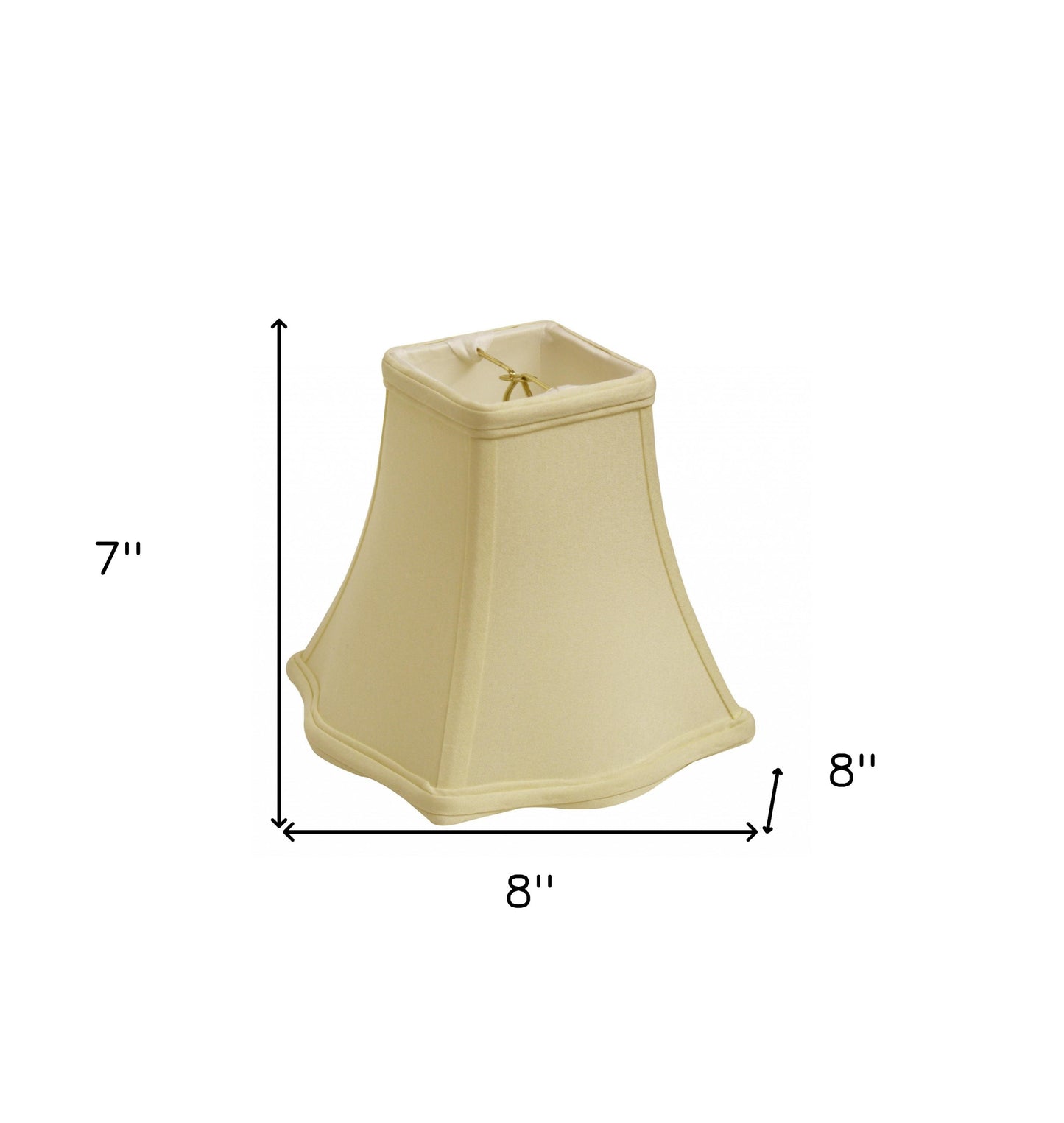 8" Ivory Premium Square No Slub Lampshade