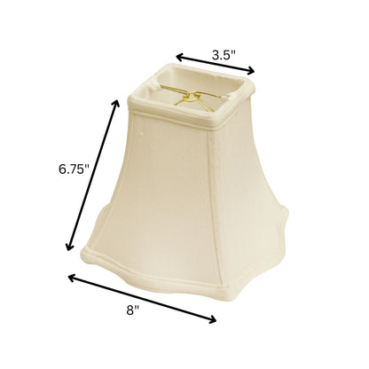 8" White Premium Square Monay Shantung Lampshade