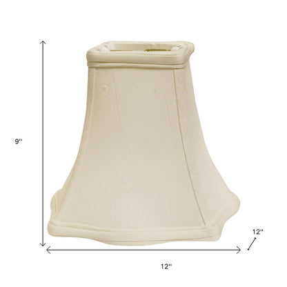 White Monay Shantung Silk Square Lamp Shade