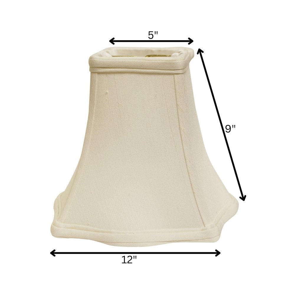 White Monay Shantung Silk Square Lamp Shade
