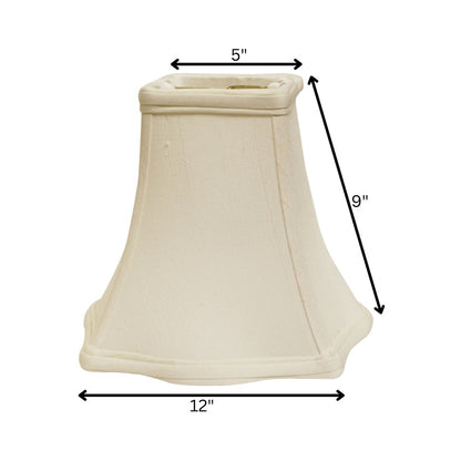 White Monay Shantung Silk Square Lamp Shade