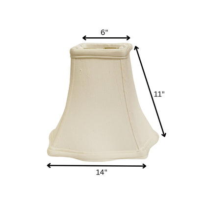 14" White Premium Square Monay Shantung Lampshade