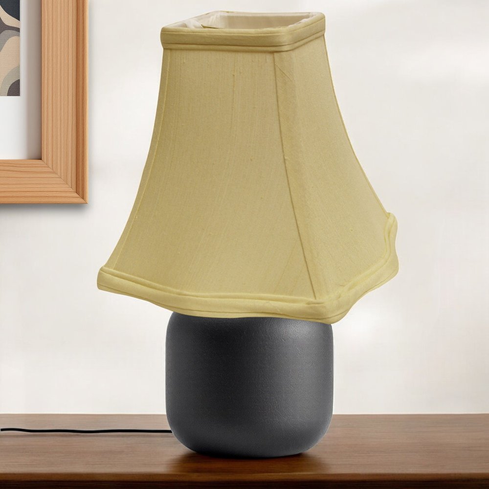 Antiqued White Monay Shantung Silk Square Lamp Shade