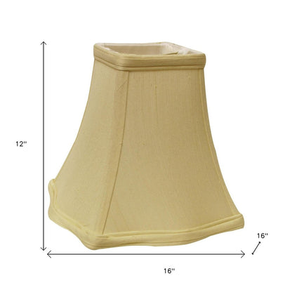 Antiqued White Monay Shantung Silk Square Lamp Shade