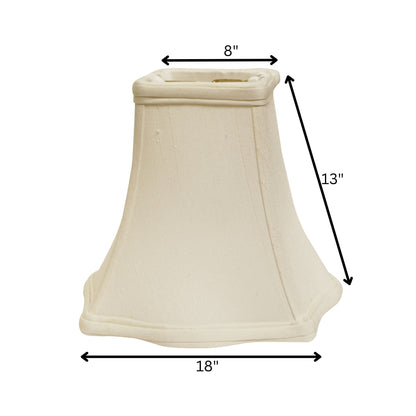 18" White Premium Square Monay Shantung Lampshade