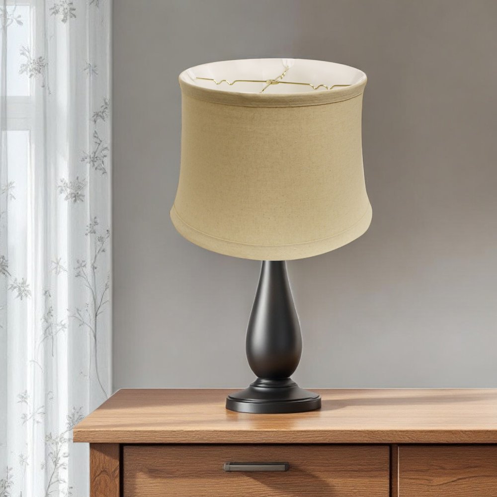 Beige Linen Drum Lamp Shade