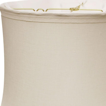 19" Snow Drum Trimmed Linen Lampshade