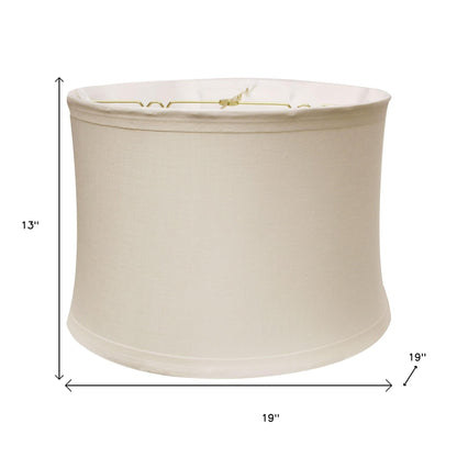 19" Snow Drum Trimmed Linen Lampshade