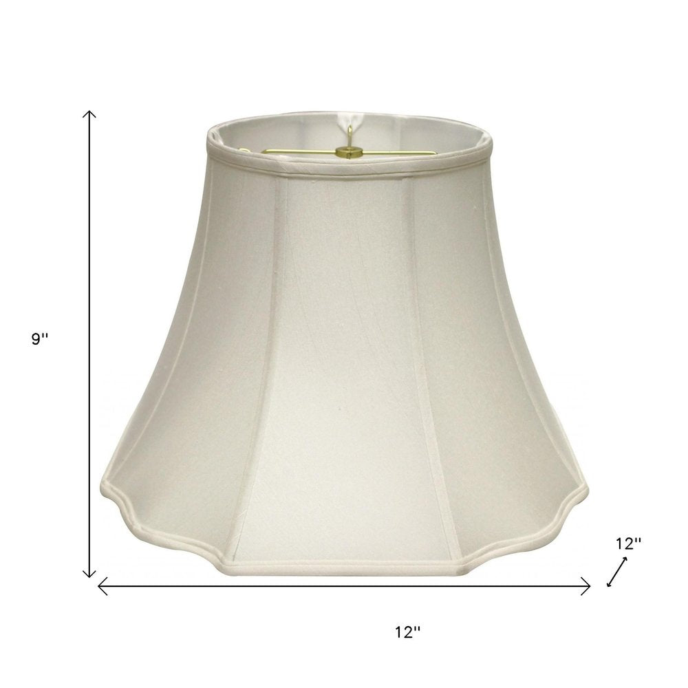 White Monay Shantung Silk Bell Lamp Shade
