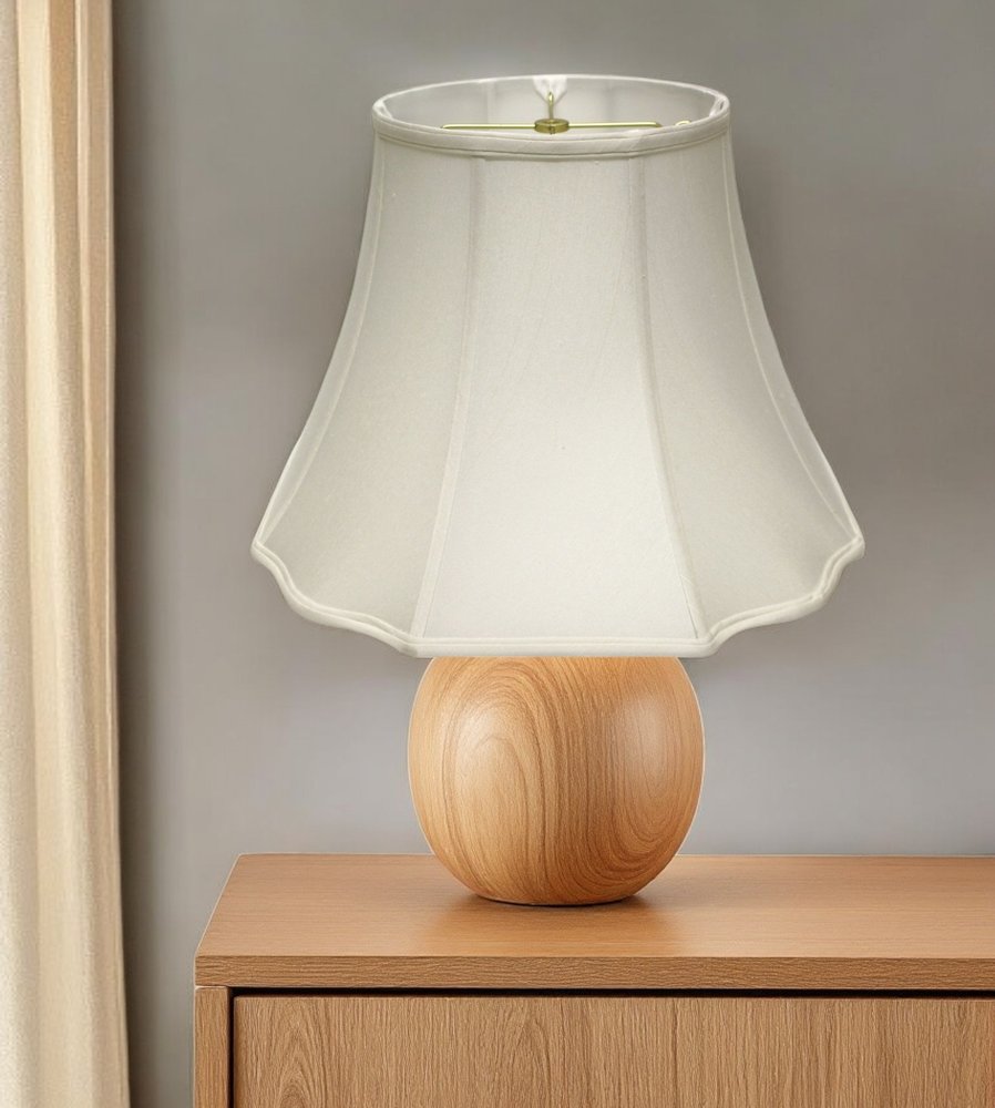 White Monay Shantung Silk Bell Lamp Shade