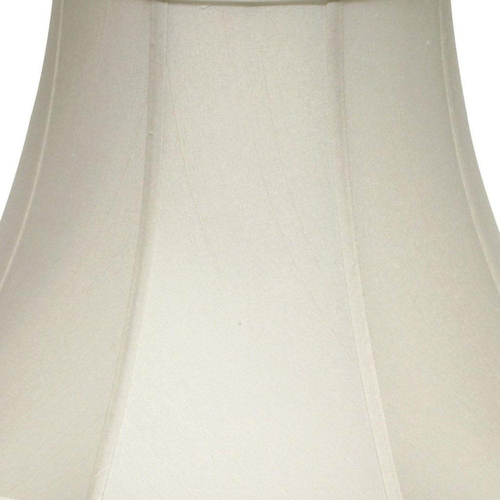 White Monay Shantung Silk Bell Lamp Shade
