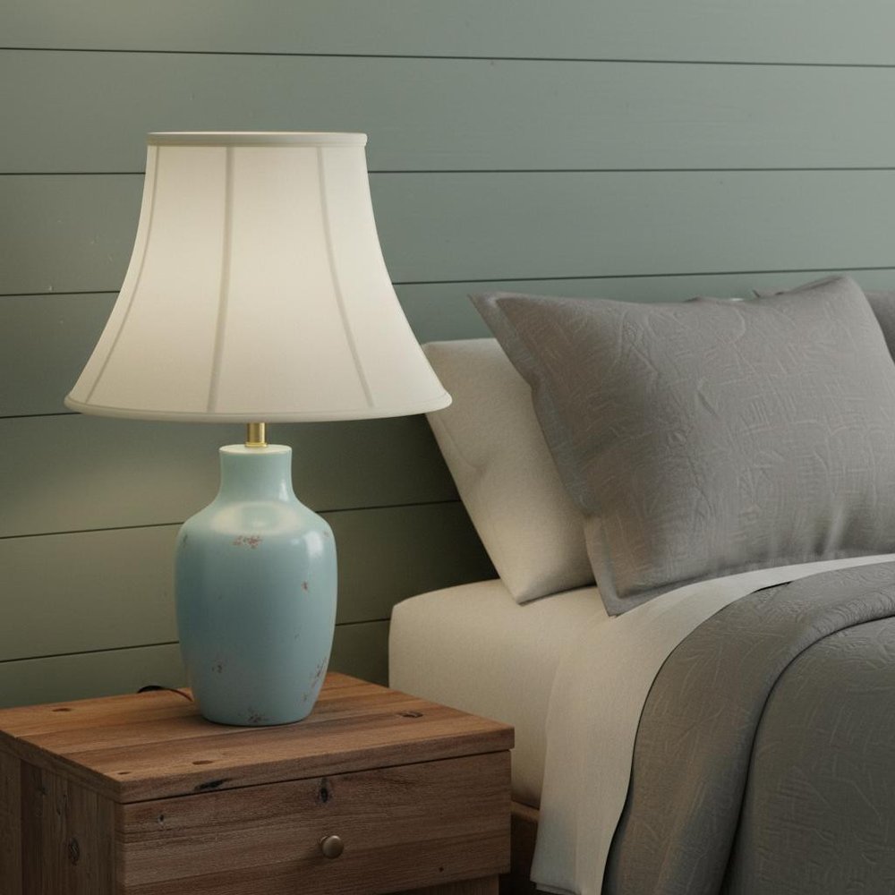 White Monay Shantung Silk Bell Lamp Shade