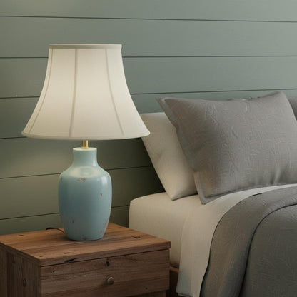 White Monay Shantung Silk Bell Lamp Shade